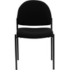 image:imageFlash Furniture Tania Comfort Vinyl Upholstered Stackable Side Reception Chair with Padded Seat Modern Stackable Chair for Living RoomOffice BlackBlack Fabric
