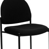 image:imageFlash Furniture Tania Comfort Vinyl Upholstered Stackable Side Reception Chair with Padded Seat Modern Stackable Chair for Living RoomOffice BlackBlack Fabric