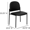 image:imageFlash Furniture Tania Comfort Vinyl Upholstered Stackable Side Reception Chair with Padded Seat Modern Stackable Chair for Living RoomOffice BlackBlack Vinyl