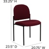 image:imageFlash Furniture Tania Comfort Vinyl Upholstered Stackable Side Reception Chair with Padded Seat Modern Stackable Chair for Living RoomOffice BlackBurgundy Fabric