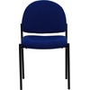 image:imageFlash Furniture Tania Comfort Vinyl Upholstered Stackable Side Reception Chair with Padded Seat Modern Stackable Chair for Living RoomOffice BlackNavy Fabric