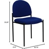 image:imageFlash Furniture Tania Comfort Vinyl Upholstered Stackable Side Reception Chair with Padded Seat Modern Stackable Chair for Living RoomOffice BlackNavy Fabric
