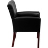 image:imageFlash Furniture Taylor LeatherSoft Upholstered Executive Side Reception Chair Lobby Chair with Cushions and Padded Arms BlackBlack