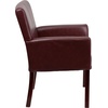 image:imageFlash Furniture Taylor LeatherSoft Upholstered Executive Side Reception Chair Lobby Chair with Cushions and Padded Arms BlackBurgundy