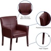 image:imageFlash Furniture Taylor LeatherSoft Upholstered Executive Side Reception Chair Lobby Chair with Cushions and Padded Arms BlackBurgundy