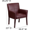 image:imageFlash Furniture Taylor LeatherSoft Upholstered Executive Side Reception Chair Lobby Chair with Cushions and Padded Arms BlackBurgundy
