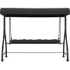 image:imageFlash Furniture Tellis 3Seat Outdoor Steel Converting Patio Swing Canopy Hammock with Cushions  Outdoor Swing Bed BrownBlack