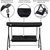 image:imageFlash Furniture Tellis 3Seat Outdoor Steel Converting Patio Swing Canopy Hammock with Cushions  Outdoor Swing Bed BrownBlack