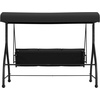 image:imageFlash Furniture Tellis 3Seat Outdoor Steel Converting Patio Swing Canopy Hammock with Cushions  Outdoor Swing Bed BrownBlack