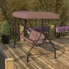 image:imageFlash Furniture Tellis 3Seat Outdoor Steel Converting Patio Swing Canopy Hammock with Cushions  Outdoor Swing Bed BrownBrown