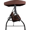 image:imageFlash Furniture Tellis 3Seat Outdoor Steel Converting Patio Swing Canopy Hammock with Cushions  Outdoor Swing Bed BrownBrown