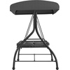 image:imageFlash Furniture Tellis 3Seat Outdoor Steel Converting Patio Swing Canopy Hammock with Cushions  Outdoor Swing Bed BrownGray