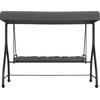 image:imageFlash Furniture Tellis 3Seat Outdoor Steel Converting Patio Swing Canopy Hammock with Cushions  Outdoor Swing Bed BrownGray