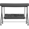 image:imageFlash Furniture Tellis 3Seat Outdoor Steel Converting Patio Swing Canopy Hammock with Cushions  Outdoor Swing Bed BrownGray
