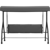 image:imageFlash Furniture Tellis 3Seat Outdoor Steel Converting Patio Swing Canopy Hammock with Cushions  Outdoor Swing Bed BrownGray