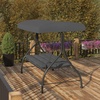 image:imageFlash Furniture Tellis 3Seat Outdoor Steel Converting Patio Swing Canopy Hammock with Cushions  Outdoor Swing Bed BrownGray
