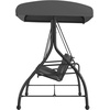 image:imageFlash Furniture Tellis 3Seat Outdoor Steel Converting Patio Swing Canopy Hammock with Cushions  Outdoor Swing Bed BrownGray