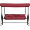 image:imageFlash Furniture Tellis 3Seat Outdoor Steel Converting Patio Swing Canopy Hammock with Cushions  Outdoor Swing Bed BrownMaroon