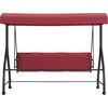 image:imageFlash Furniture Tellis 3Seat Outdoor Steel Converting Patio Swing Canopy Hammock with Cushions  Outdoor Swing Bed BrownMaroon