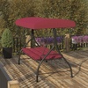 image:imageFlash Furniture Tellis 3Seat Outdoor Steel Converting Patio Swing Canopy Hammock with Cushions  Outdoor Swing Bed BrownMaroon