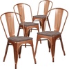 image:imageFlash Furniture Tenley Copper Metal Stackable Chair with Wood SeatCopper