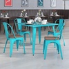 image:imageFlash Furniture Tenley Copper Metal Stackable Chair with Wood SeatCrystal Tealblue