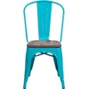 image:imageFlash Furniture Tenley Copper Metal Stackable Chair with Wood SeatCrystal Tealblue