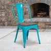 image:imageFlash Furniture Tenley Copper Metal Stackable Chair with Wood SeatCrystal Tealblue