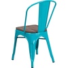 image:imageFlash Furniture Tenley Copper Metal Stackable Chair with Wood SeatCrystal Tealblue