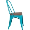image:imageFlash Furniture Tenley Copper Metal Stackable Chair with Wood SeatCrystal Tealblue
