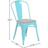 image:imageFlash Furniture Tenley Copper Metal Stackable Chair with Wood SeatCrystal Tealblue