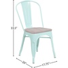 image:imageFlash Furniture Tenley Copper Metal Stackable Chair with Wood SeatMint Green