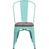 image:imageFlash Furniture Tenley Copper Metal Stackable Chair with Wood SeatMint Green