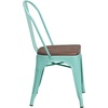 image:imageFlash Furniture Tenley Copper Metal Stackable Chair with Wood SeatMint Green