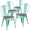 image:imageFlash Furniture Tenley Copper Metal Stackable Chair with Wood SeatMint Green