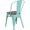 image:imageFlash Furniture Tenley Copper Metal Stackable Chair with Wood SeatMint Green