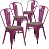 image:imageFlash Furniture Tenley Copper Metal Stackable Chair with Wood SeatPurple