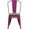 image:imageFlash Furniture Tenley Copper Metal Stackable Chair with Wood SeatPurple