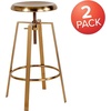 image:imageFlash Furniture Toledo Industrial Style Barstool with Swivel Lift Adjustable Height Seat in Gold FinishGold