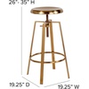 image:imageFlash Furniture Toledo Industrial Style Barstool with Swivel Lift Adjustable Height Seat in Gold FinishGold