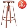 image:imageFlash Furniture Toledo Industrial Style Barstool with Swivel Lift Adjustable Height Seat in Gold FinishRose Gold