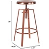 image:imageFlash Furniture Toledo Industrial Style Barstool with Swivel Lift Adjustable Height Seat in Gold FinishRose Gold