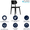 image:imageFlash Furniture Verona Solid Wood Dining Chair Commercial Grade Restaurant Chair with Contoured Backrest Solid Wood Frame Set of 2 BlackBlack