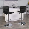 image:imageFlash Furniture Vincent Modern Adjustable Height Barstool with Footrest and Padded MidBack Upholstered Vinyl BarCounter Height Stool WhiteChromeBlack