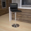 image:imageFlash Furniture Vincent Modern Adjustable Height Barstool with Footrest and Padded MidBack Upholstered Vinyl BarCounter Height Stool WhiteChromeBlack