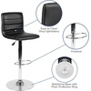 image:imageFlash Furniture Vincent Modern Adjustable Height Barstool with Footrest and Padded MidBack Upholstered Vinyl BarCounter Height Stool WhiteChromeBlack