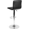 image:imageFlash Furniture Vincent Modern Adjustable Height Barstool with Footrest and Padded MidBack Upholstered Vinyl BarCounter Height Stool WhiteChromeBlack