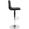image:imageFlash Furniture Vincent Modern Adjustable Height Barstool with Footrest and Padded MidBack Upholstered Vinyl BarCounter Height Stool WhiteChromeBlack