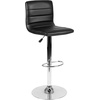 image:imageFlash Furniture Vincent Modern Adjustable Height Barstool with Footrest and Padded MidBack Upholstered Vinyl BarCounter Height Stool WhiteChromeBlack