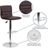 image:imageFlash Furniture Vincent Modern Adjustable Height Barstool with Footrest and Padded MidBack Upholstered Vinyl BarCounter Height Stool WhiteChromeBrown